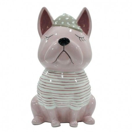 Canagnolino Rosa in Ceramica H.13 cm