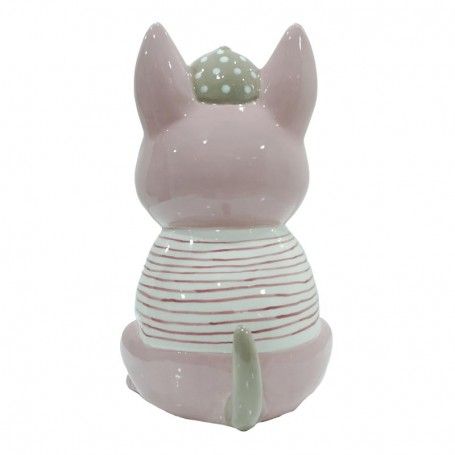 Canagnolino Rosa in Ceramica H.13 cm