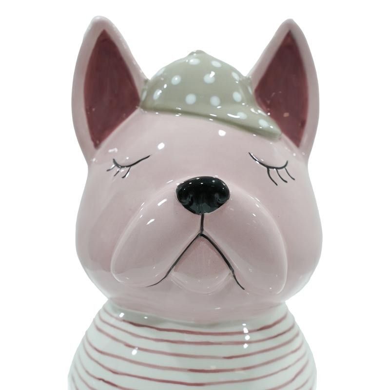 Canagnolino Rosa in Ceramica H.13 cm