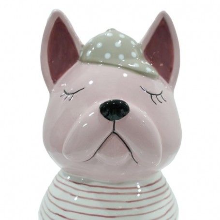 Canagnolino Rosa in Ceramica H.13 cm