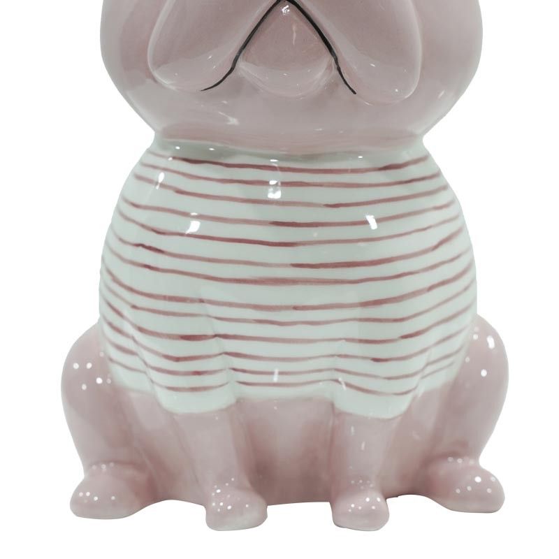 Canagnolino Rosa in Ceramica H.13 cm