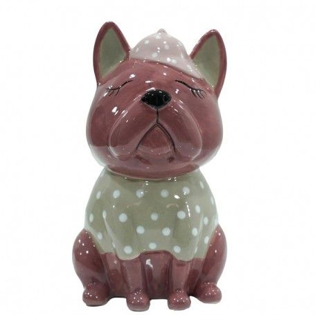 Canagnolino Bordeaux in Ceramica H.12,5 cm