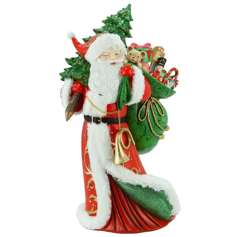 Babbo Natale con Albero e Doni in Resina H.52,5 cm