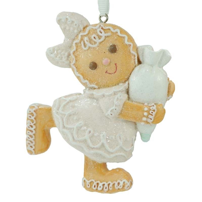 Biscotti di Marzapane Boy&Girl in Resina H.10 cm Set 2 Pz
