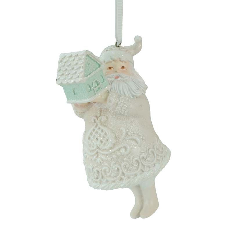 Babbo e Mamma Natale di Marzapane in Resina H.13 cm Set 2 Pz
