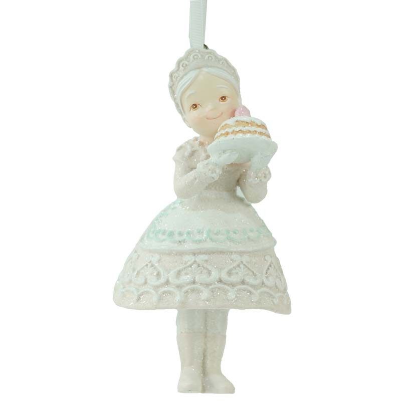 Babbo e Mamma Natale di Marzapane in Resina H.13 cm Set 2 Pz