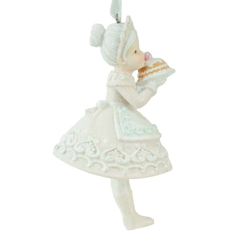Babbo e Mamma Natale di Marzapane in Resina H.13 cm Set 2 Pz