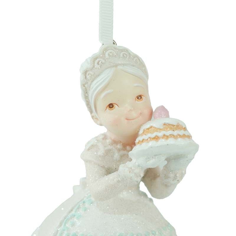 Babbo e Mamma Natale di Marzapane in Resina H.13 cm Set 2 Pz