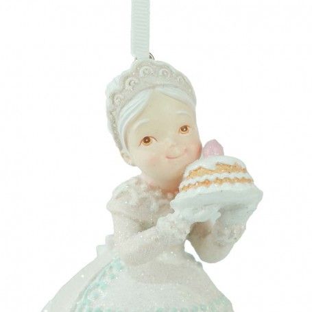 Babbo e Mamma Natale di Marzapane in Resina H.13 cm Set 2 Pz