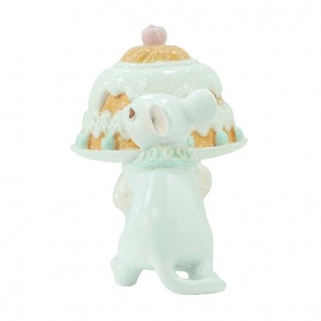 Topini con Torta in Resina H.9 cm