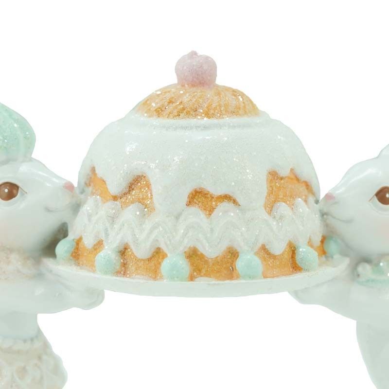 Topini con Torta in Resina H.9 cm