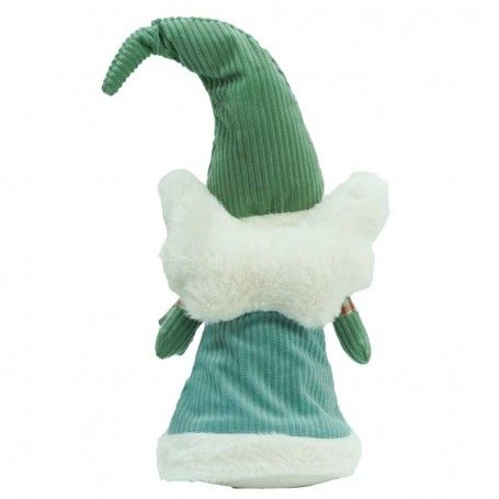 Fatina Natalizia con Abito Verde Acqua e Sciarpa a Quadri 2 Misure