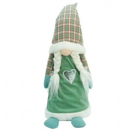 Gnomo di Natale con Abito Verde Acqua H.65 cm