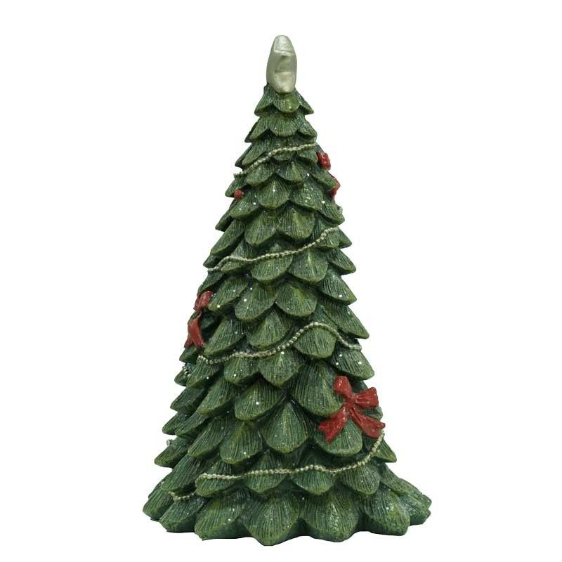 Alberello con Scena Natalizia Interna e Luci Led H.24,5 cm