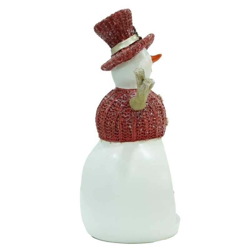 Pupazzo di Neve con Scena Natalizia Interna e Luci led H.18 cm