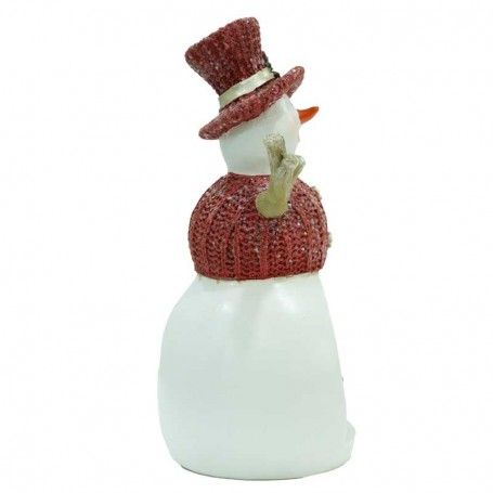 Pupazzo di Neve con Scena Natalizia Interna e Luci led H.18 cm