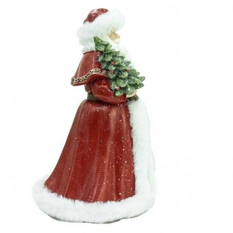 Babbo Natale con Abito Bordeaux e Alberello H.23 cm