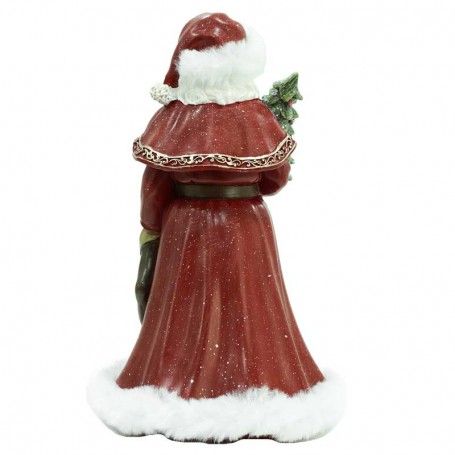 Babbo Natale con Abito Bordeaux e Alberello H.23 cm