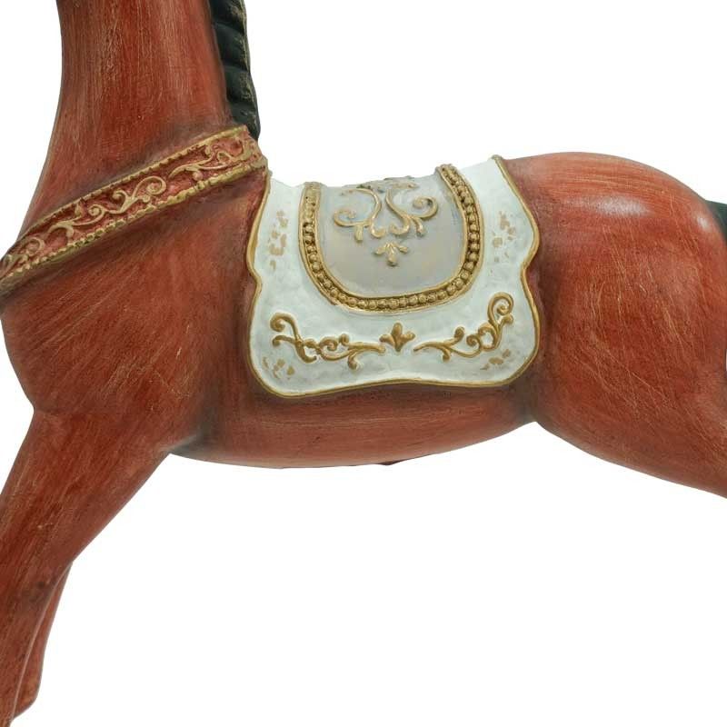 Cavallo Marrone su Dondolo Dorato 2 Misure