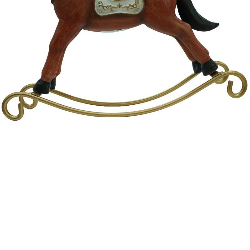 Cavallo Marrone su Dondolo Dorato 2 Misure