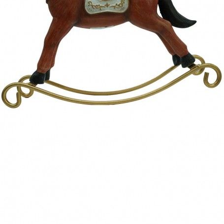 Cavallo Marrone su Dondolo Dorato 2 Misure Cavallo Marrone su Dondolo Dorato 2 Misure