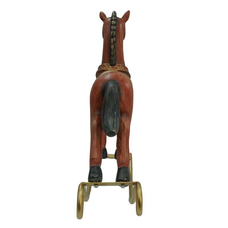 Cavallo Marrone su Dondolo Dorato 2 Misure