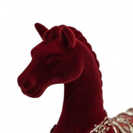 Cavallo a Dondolo Natalizio in Velluto Rosso 2 Misure