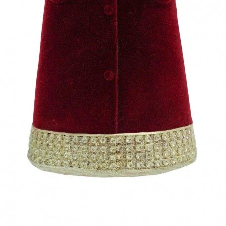 Babbo Natale in  Velluto Rosso con Ghirlanda Oro H.25,5 cm