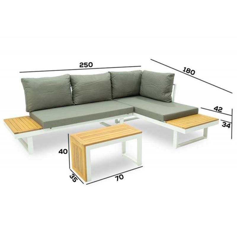 Set Divano Modulare in Alluminio Dafne White