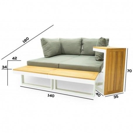 Set Divano Modulare in Alluminio Dafne White Set Divano Modulare in Alluminio Dafne White