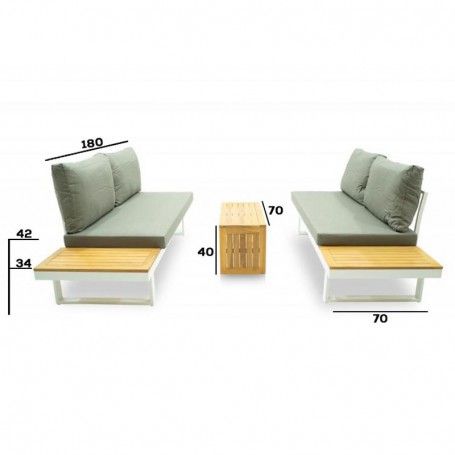 Set Divano Modulare in Alluminio Dafne White Set Divano Modulare in Alluminio Dafne White