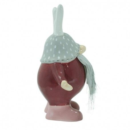 Gnomo Natalizio con Corna in Ceramica H.21 cm