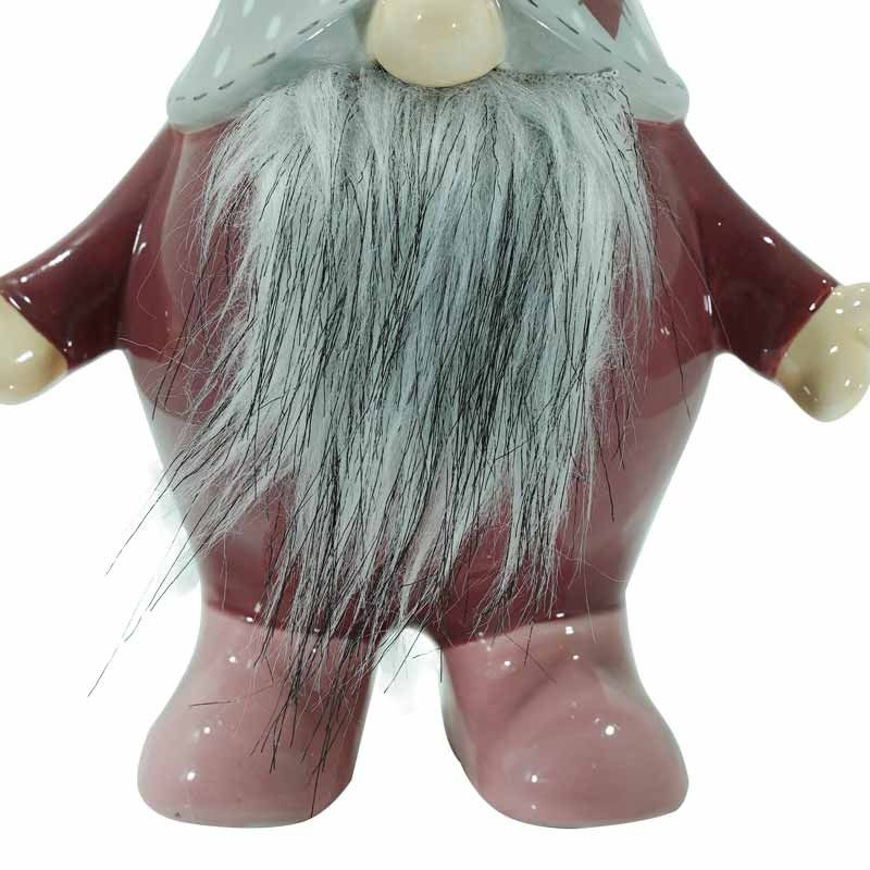 Gnomo Natalizio con Corna in Ceramica H.21 cm