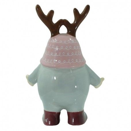 Gnomo Natalizio con Corna in Ceramica H.26 cm