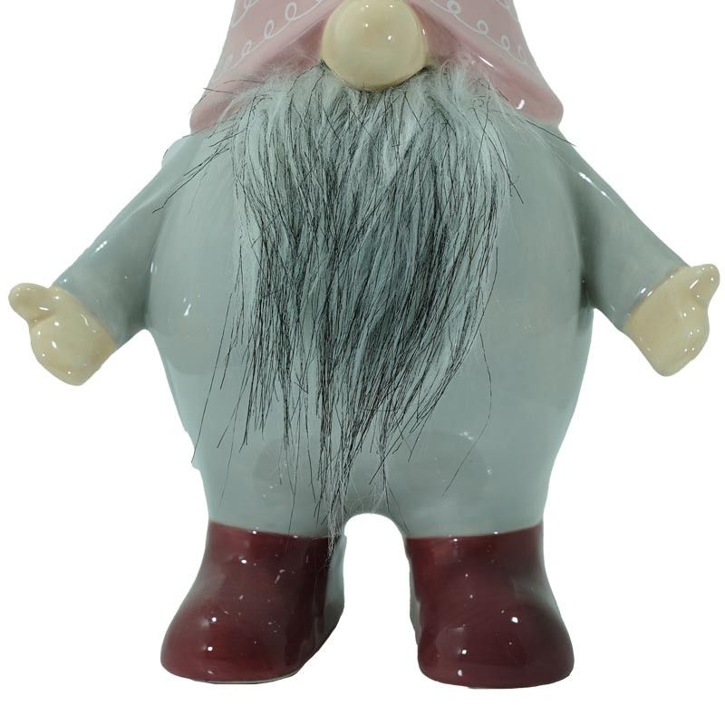 Gnomo Natalizio con Corna in Ceramica H.26 cm