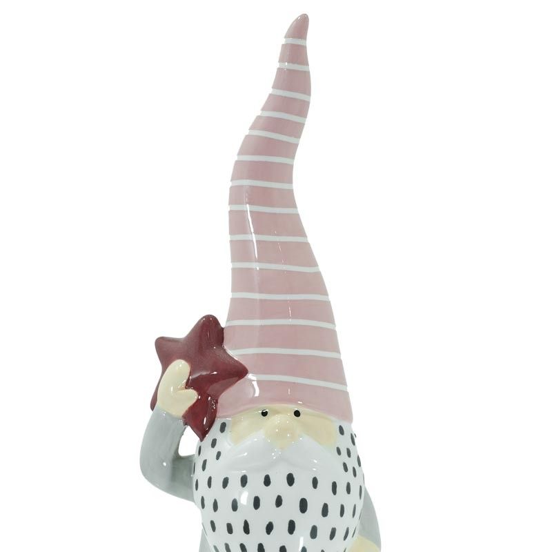 Babbo Natale con Cappello Lungo in Ceramica H.27,5 cm