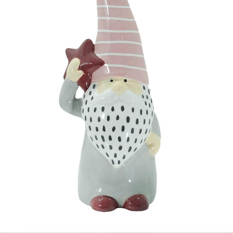 Babbo Natale con Cappello Lungo in Ceramica H.27,5 cm