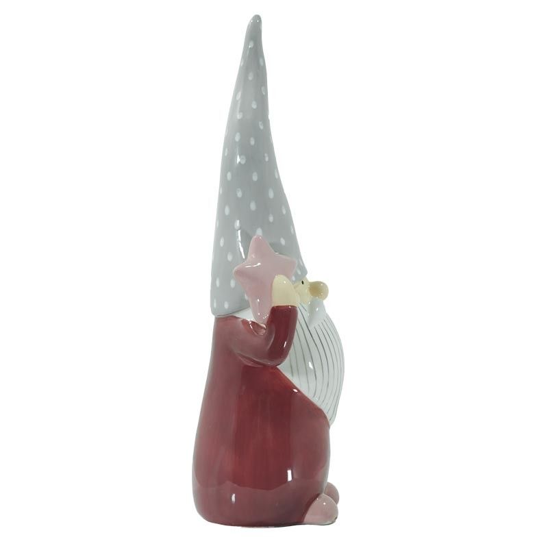Babbo Natale con Cappello Lungo in Ceramica H.38 cm