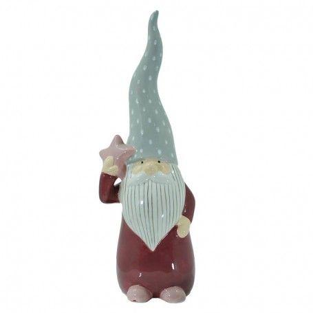 Babbo Natale con Cappello Lungo in Ceramica H.38 cm