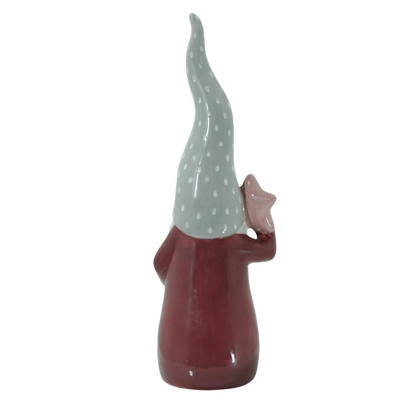 Babbo Natale con Cappello Lungo in Ceramica H.38 cm