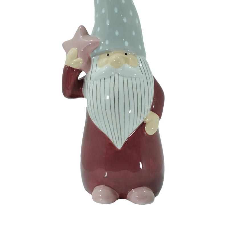 Babbo Natale con Cappello Lungo in Ceramica H.38 cm