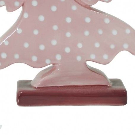 Alberello Inclinato Rosa a Pois in Ceramica H.21 cm