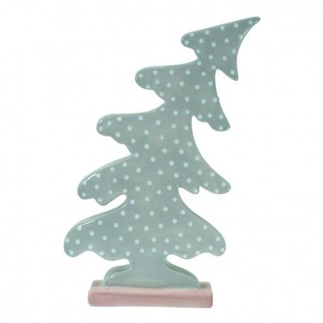 Alberello Inclinato in Ceramica Grigio a Pois H.34,5 cm