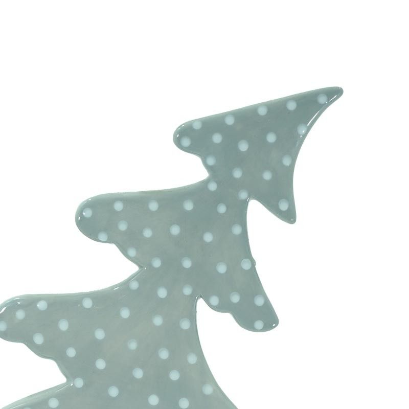 Alberello Inclinato in Ceramica Grigio a Pois H.34,5 cm