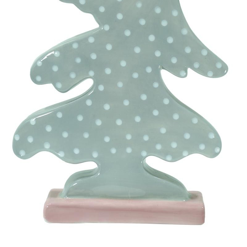 Alberello Inclinato in Ceramica Grigio a Pois H.34,5 cm