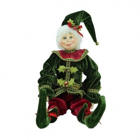 Elfo di Natale con Abito Verde e Rosso 3 Misure Elfo di Natale con Abito Verde e Rosso 3 Misure