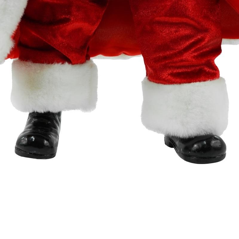 Babbo Natale in Piedi con Abito Rosso e Gilet a Quadri H.45 cm