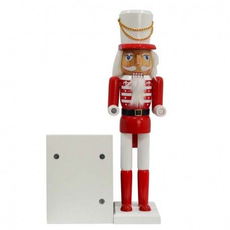 Schiaccianoci Portafoto Natalizio in Legno con Cornice H.38 cm Schiaccianoci Portafoto Natalizio in Legno con Cornice H.38 cm