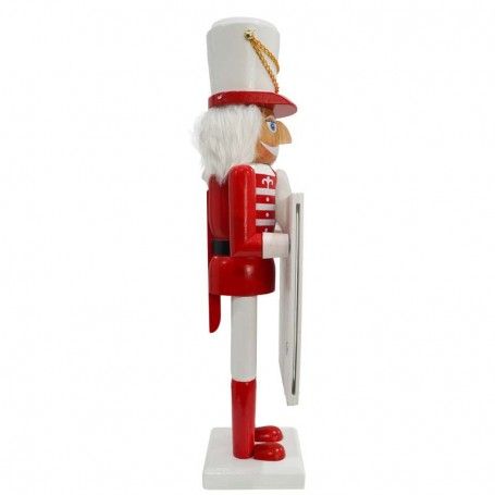 Schiaccianoci Portafoto Natalizio in Legno con Cornice H.38 cm Schiaccianoci Portafoto Natalizio in Legno con Cornice H.38 cm