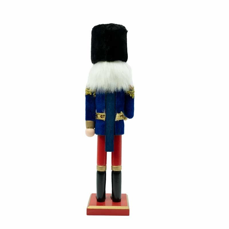 Schiaccianoci di Natale con Giacca di Velluto Blu H.38 cm